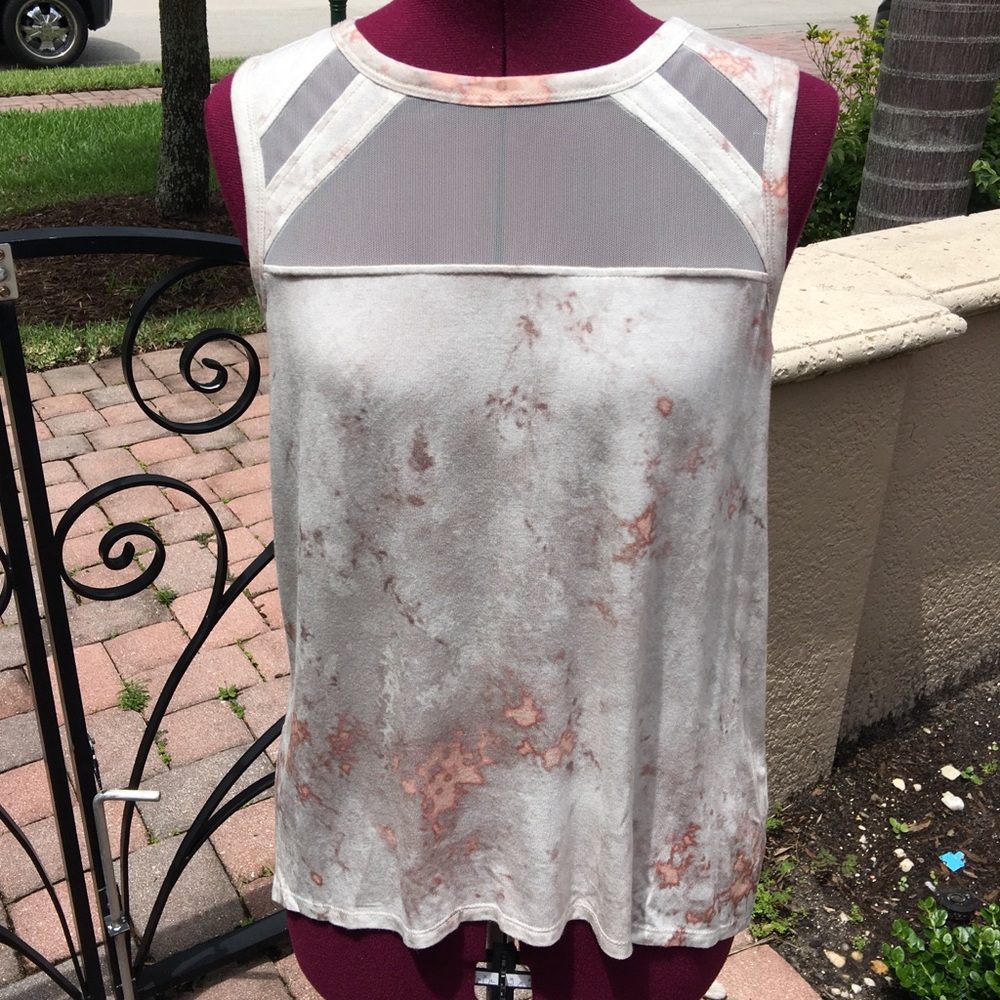 NVELOP Peach & Gray Marbled Tank Top - S